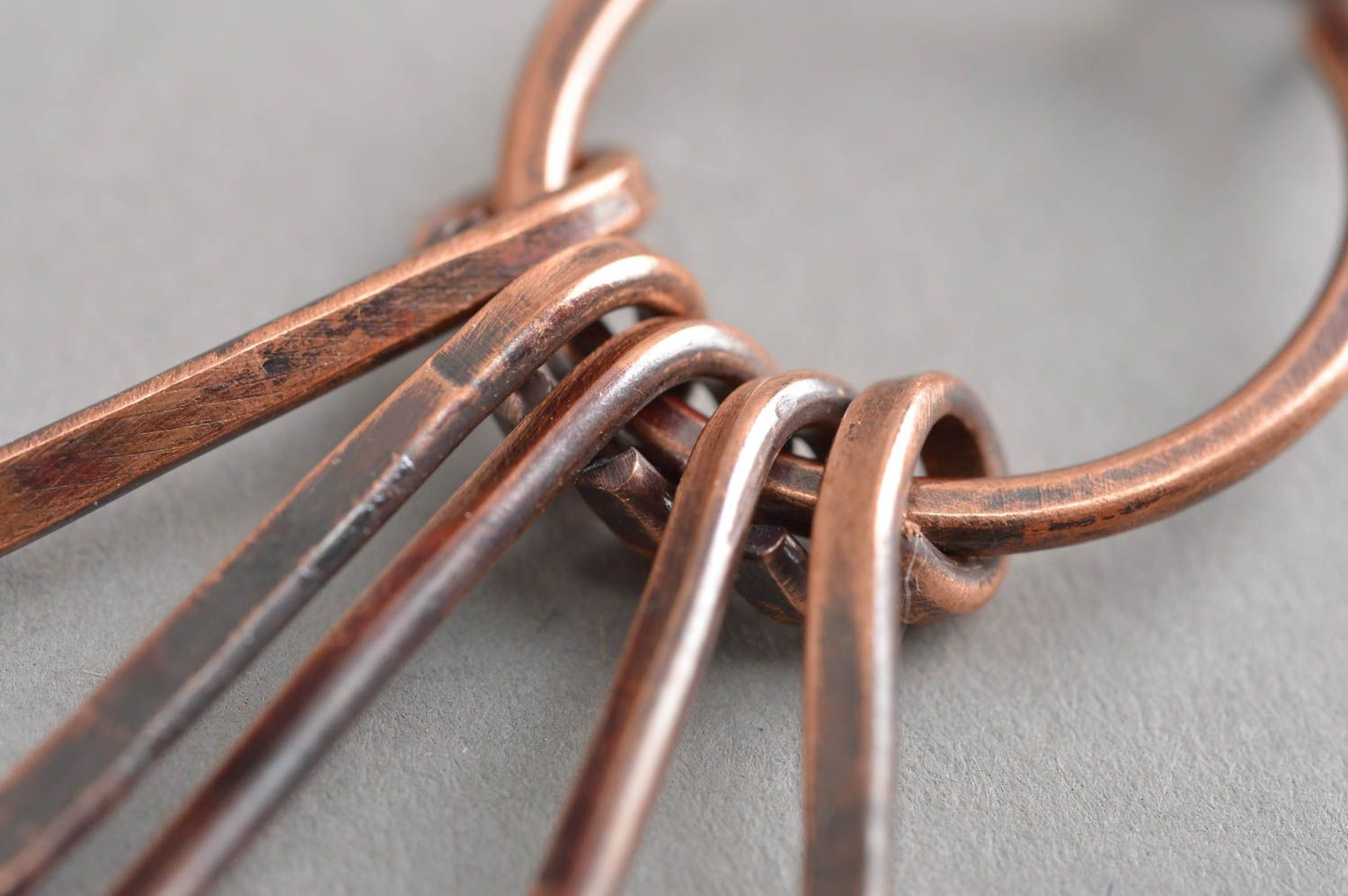 Handgemachter Schlüsselanhänger aus Kupfer originell Taschenanhänger schön foto 5