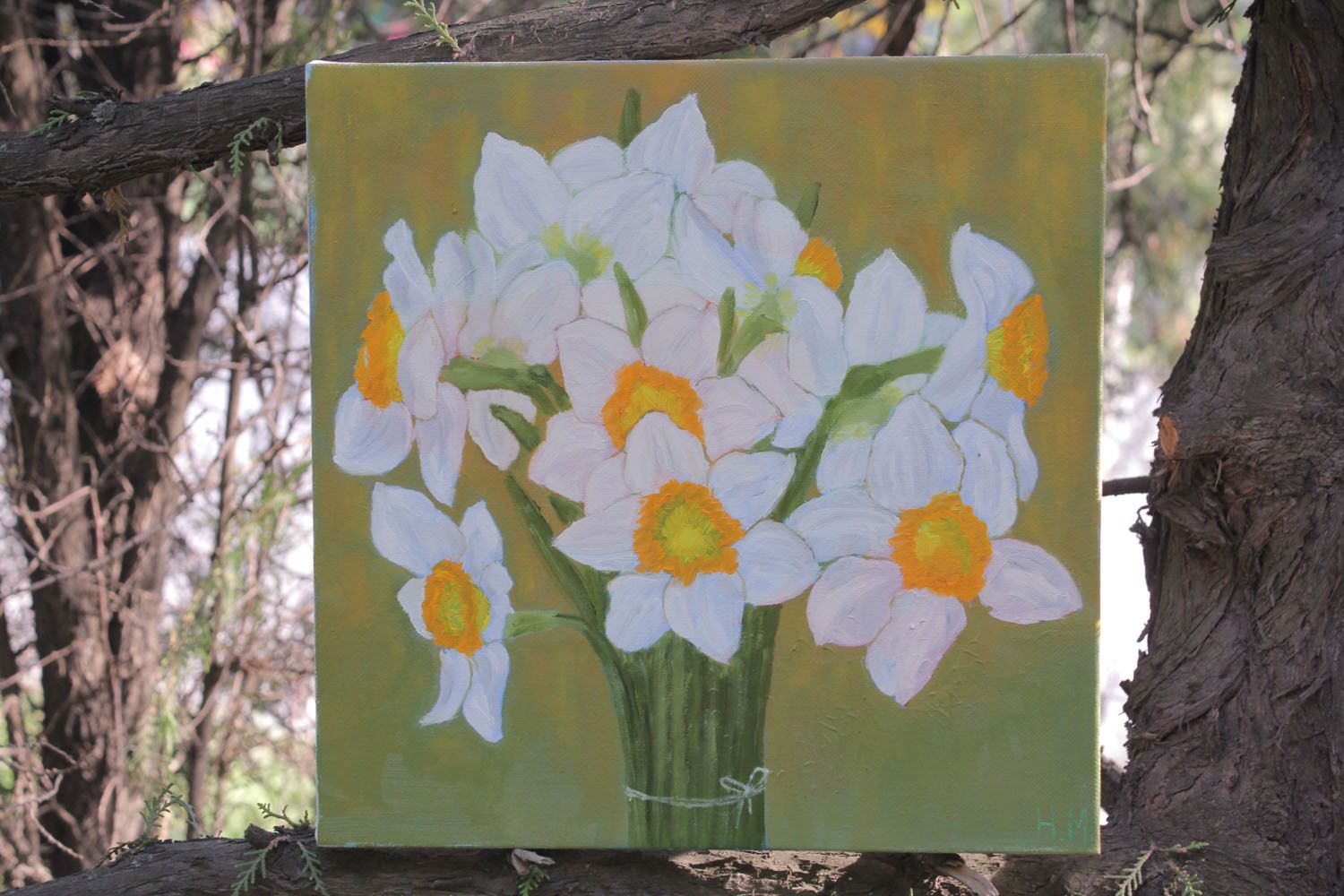 Oil painting Narcissus photo 1