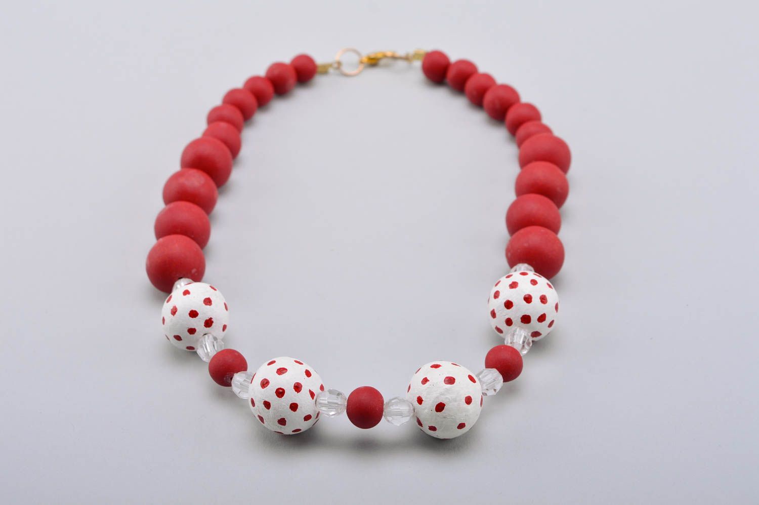 Stylish handmade bead necklace plastic ball necklace polymer clay ideas photo 3