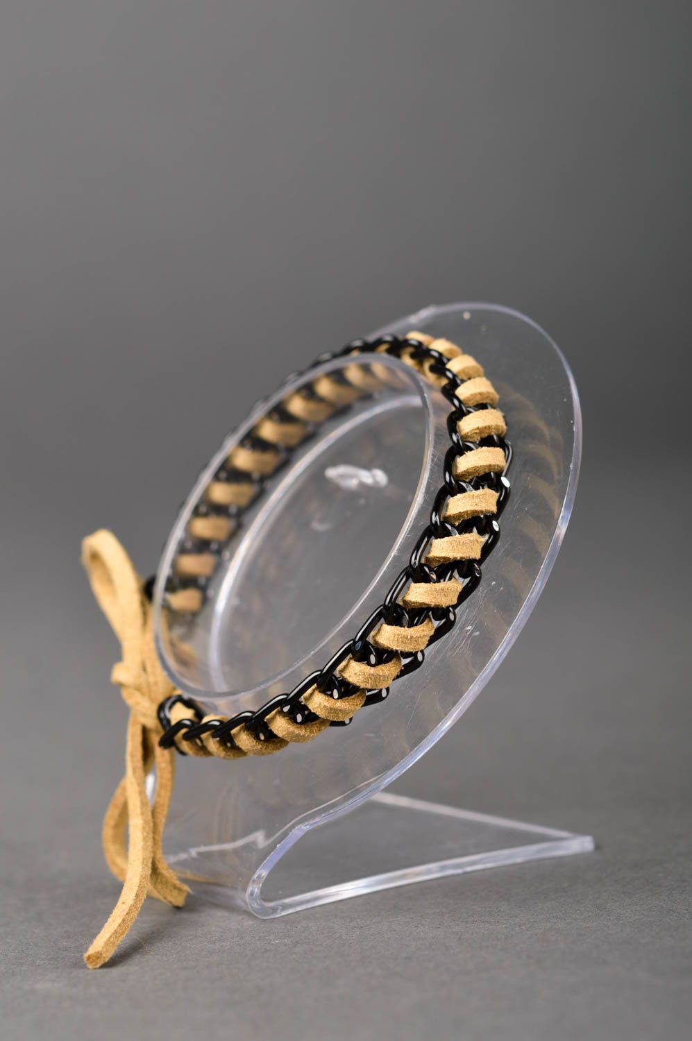 Handgemachtes Armband Stoff elegantes Armband aus Metall Schmuck für Frauen foto 4
