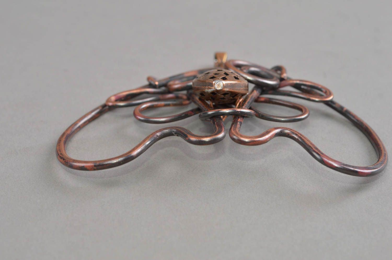 Handmade jewelry copper pendant unusual accessory best gift ideas for women photo 3