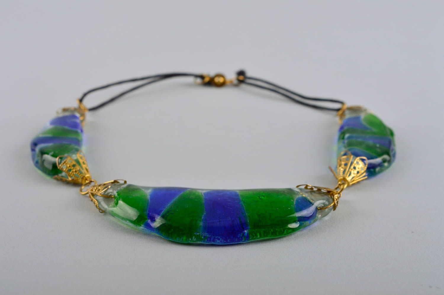 Collar de vidrio de colores hecho a mano accesorio para mujer regalo original foto 3