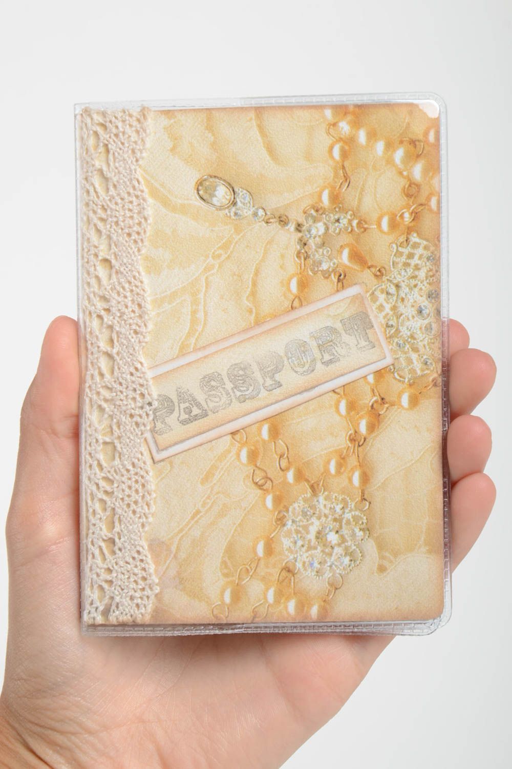 Designer handmade passport cover unusual stylish accessory cover for documents photo 5