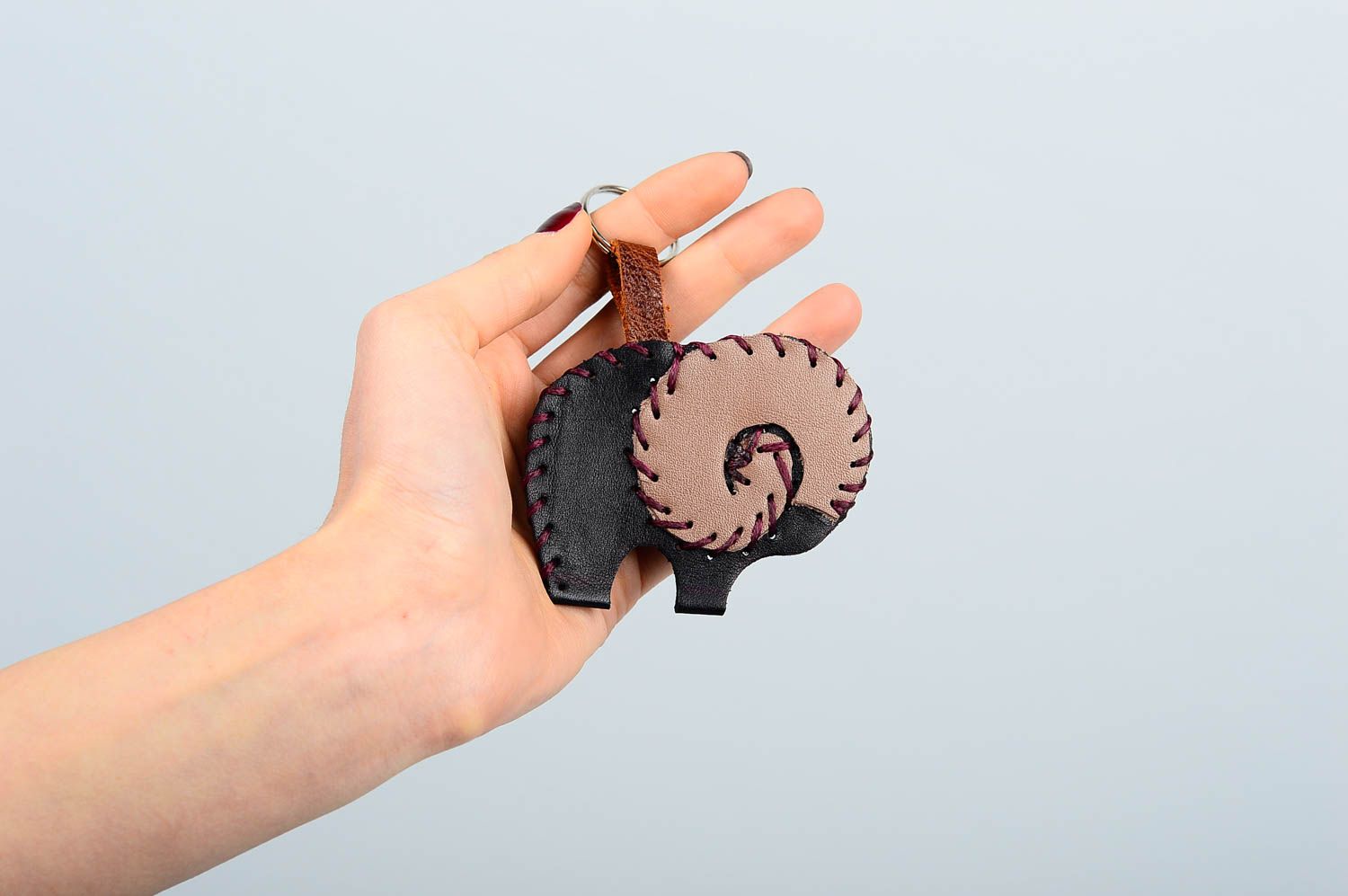 Unusual handmade leather keychain best keychain cool keyrings gift ideas photo 3