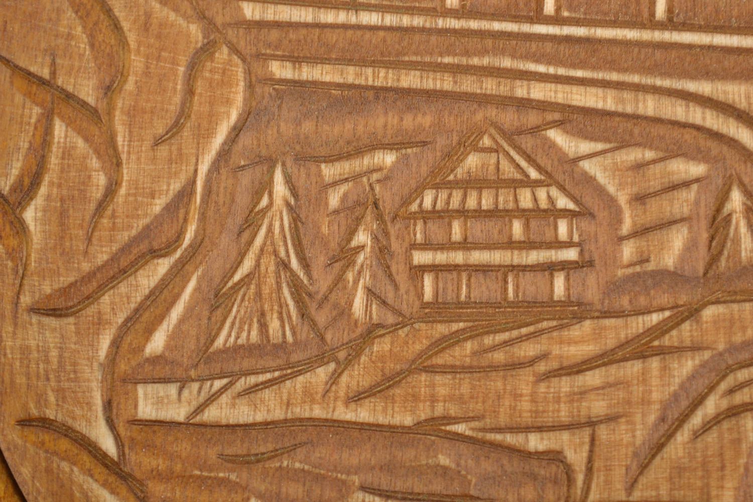 Plato de madera hecho a mano elemento decorativo decoración de pared foto 2