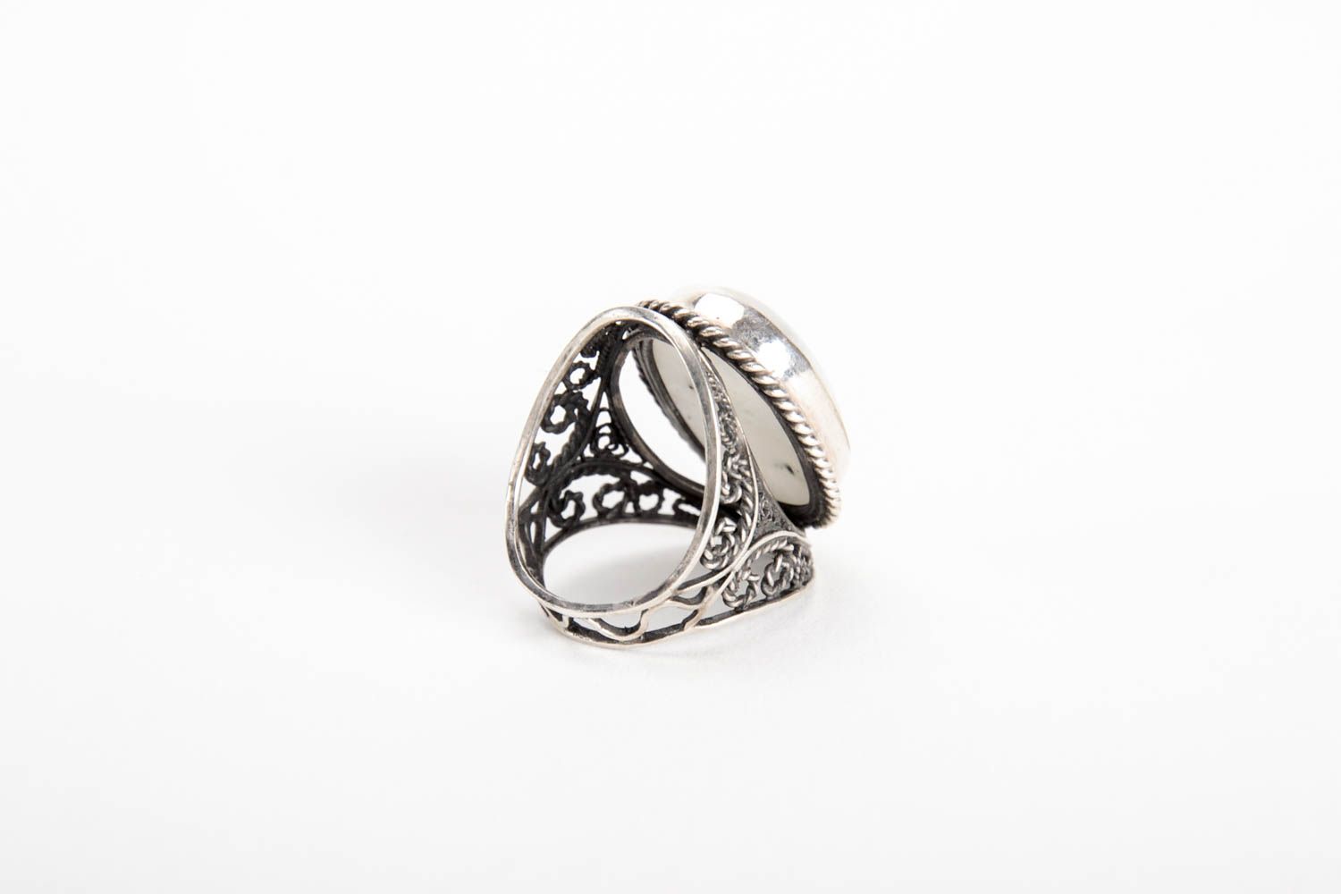 Женское кольцо ручной работы серебряное кольцо с адуляром серебряное украшение фото 4