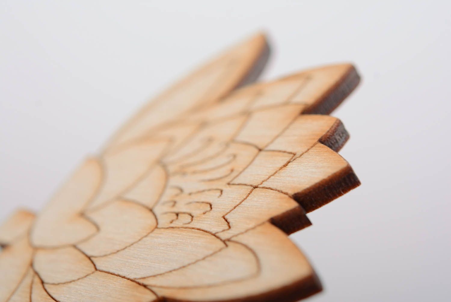 Motif en bois à décorer avec aimant Lotus fait main photo 5