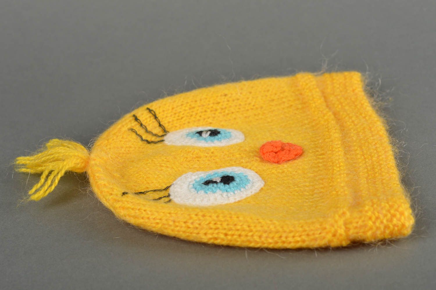 Gorro hecho a mano con forma de pollito regalo original para niños ropa infantil foto 5