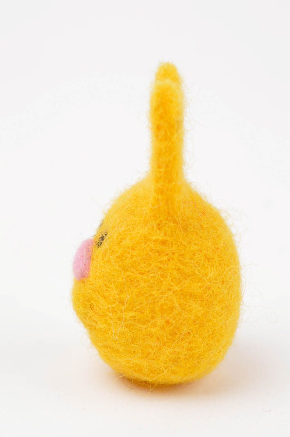 Peluche décorative fait main Jouet en laine Cadeau enfant original Lapin jaune photo 3