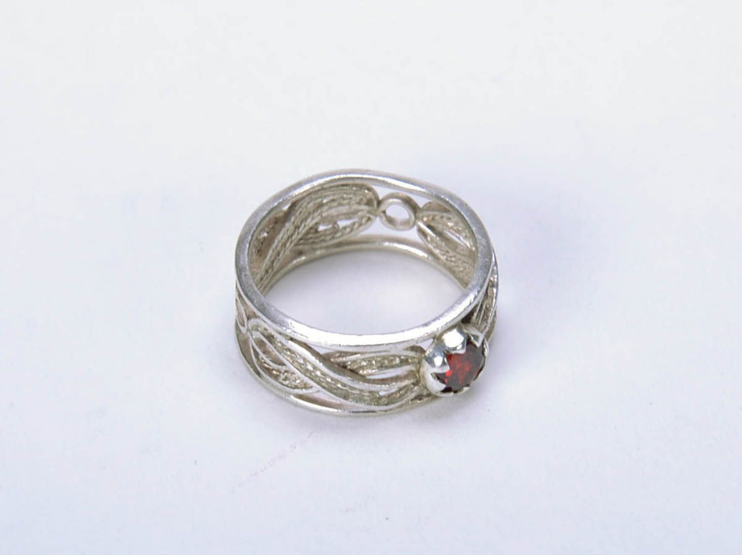 Silver ring made using filigree technique photo 4