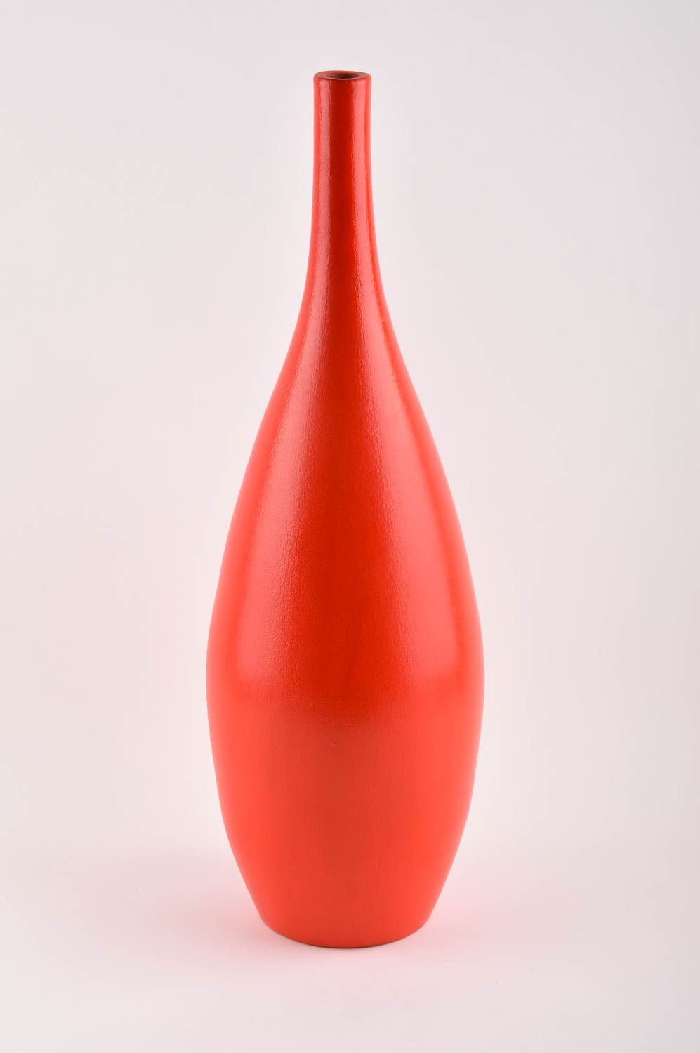 Vase argile Déco maison fait main haut rouge Cadeau original de créateur photo 2