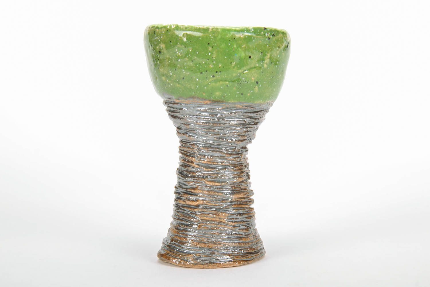 Taça de cerâmica brilhante feita à mão revestida com esmalte para beber foto 2