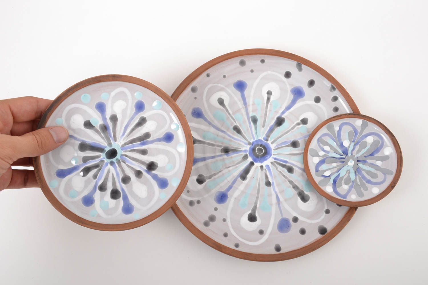 Platos de cerámica decorados hechos a mano utensilios de cocina vajilla moderna foto 2
