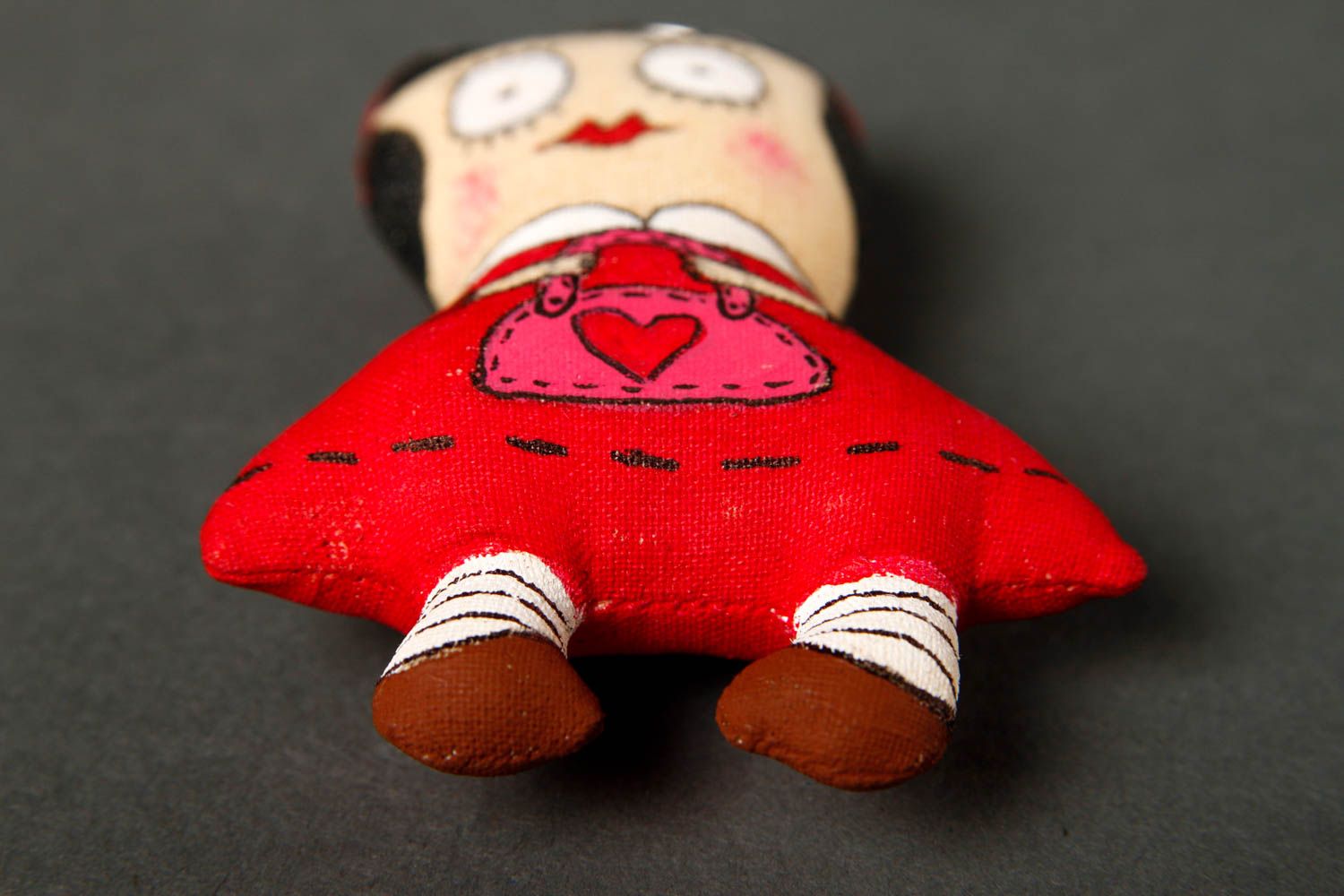 Llavero artesanal muñeca de tela regalo original para niña Chica de vestido foto 5