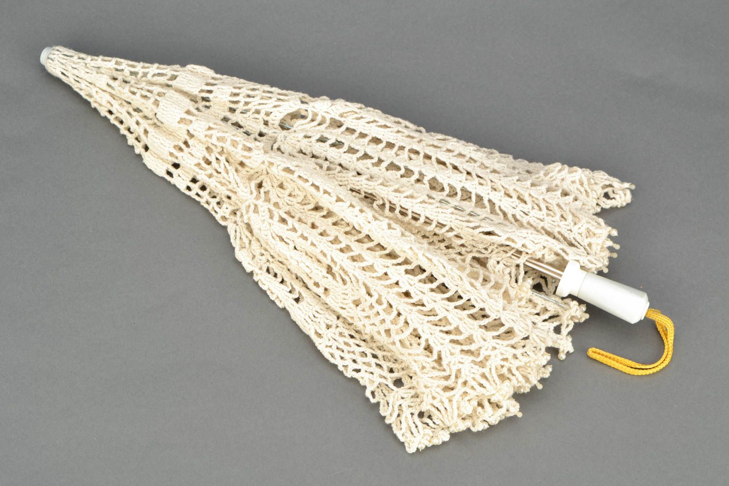 Lace crochet sun parasol photo 3