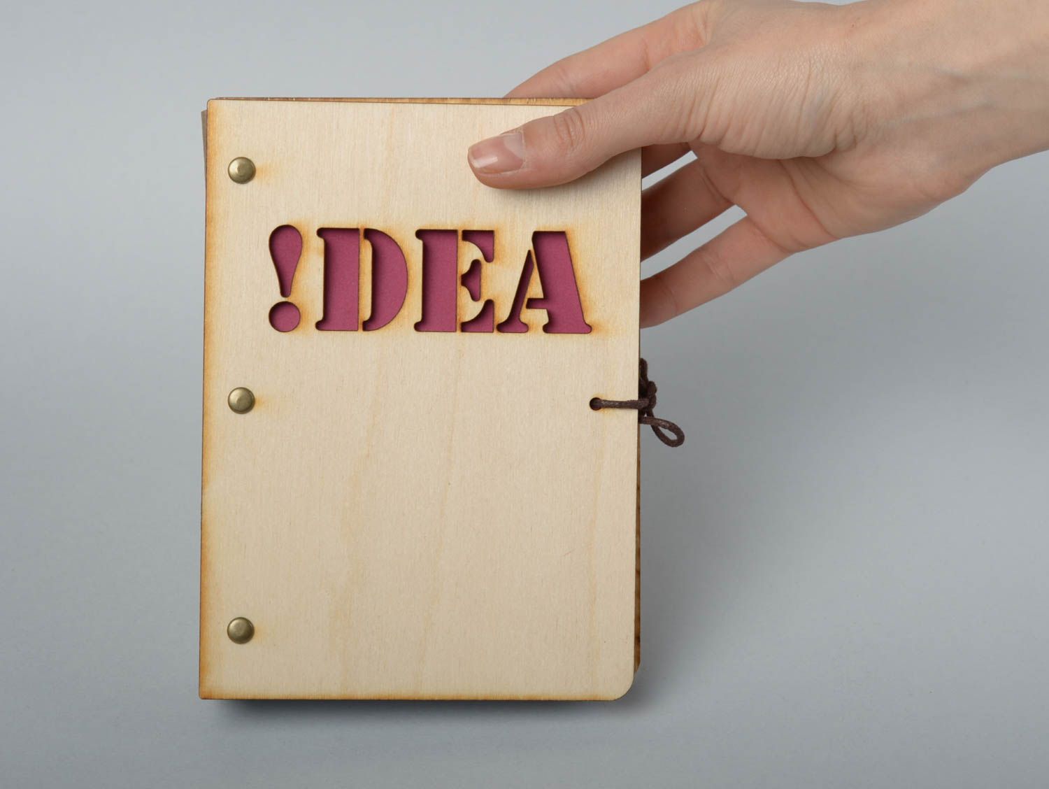 Carnet de notes Agenda fait main avec couverture de bois Cadeau femme Idea photo 5
