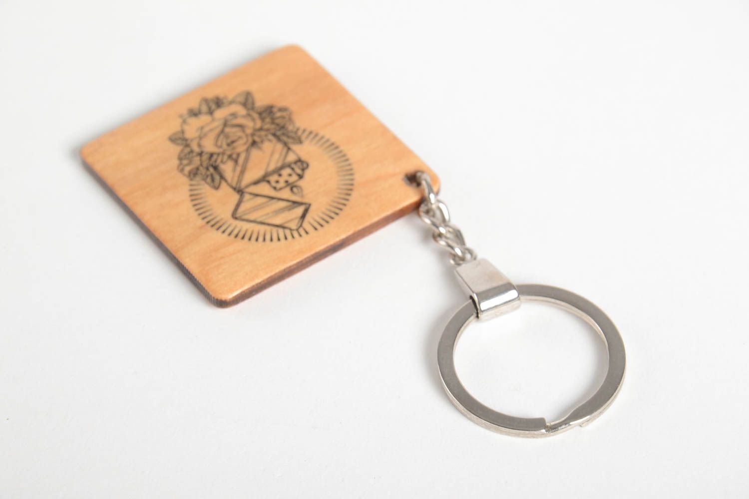Handmade keychain unusual keychain designer accessory for key wooden souvenir photo 4