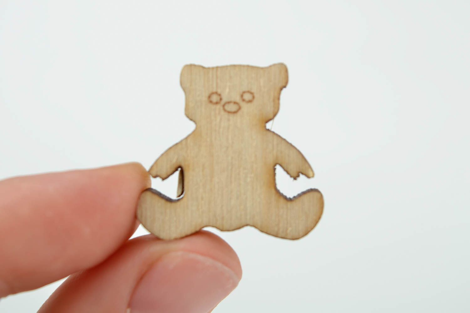 Handmade Figur zum Bemalen Holz Rohlinge Bär Miniatur Figur klein originell foto 2