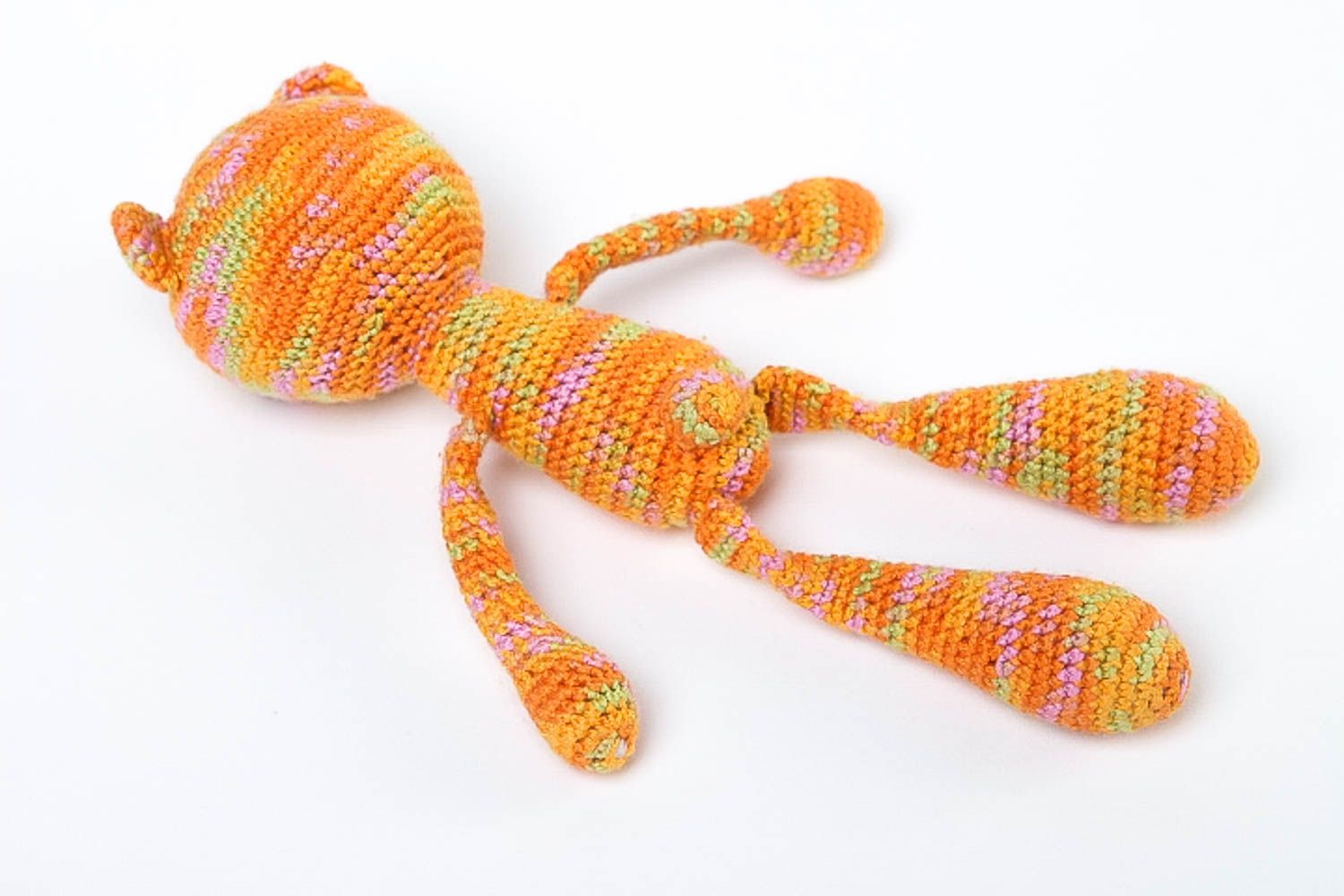 Handmade orange Kuscheltier Bär Stoff Spielzeug Geschenk für Mädchen klein foto 4