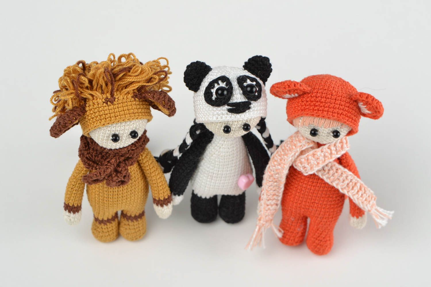 Poupées tricotées 3 Jouets fait main fils de coton au crochet Cadeau enfant photo 3
