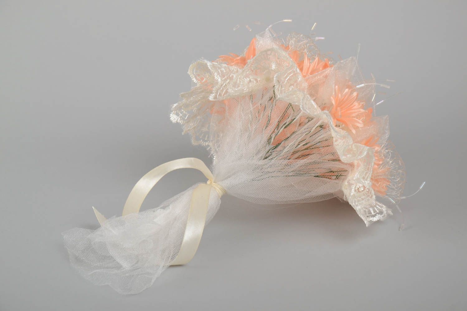 Hochzeit Blumenstrauß für Braut aus künstlichen Blumen handmade Kamillen foto 4