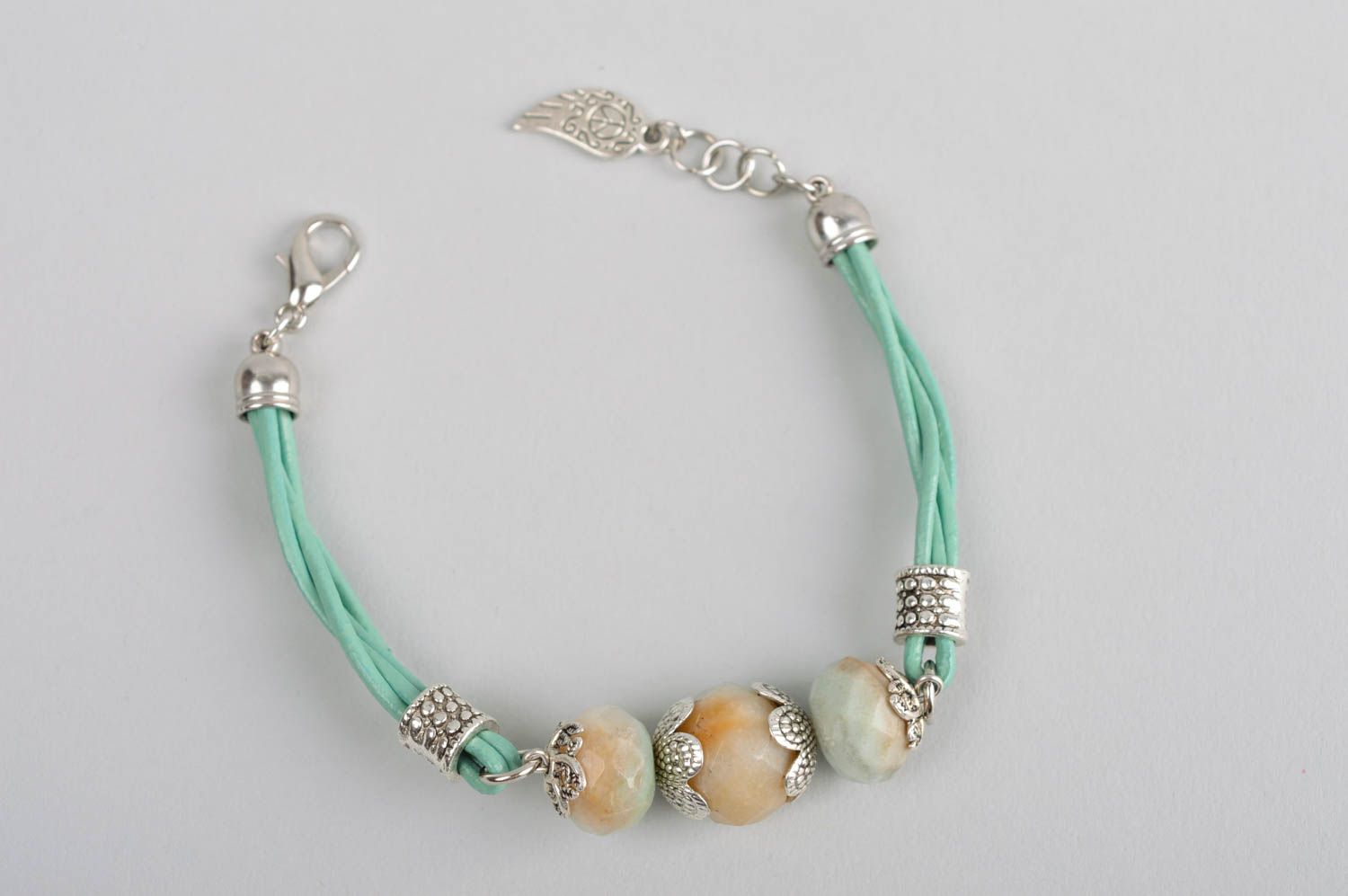 Handmade gemstone bracelet leather bracelet beaded bracelet designs gift ideas photo 5