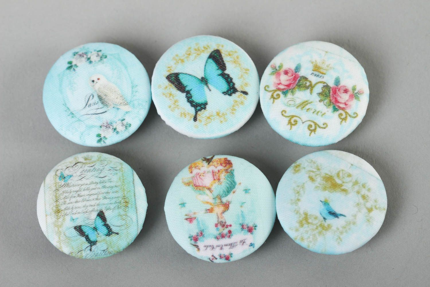 Beautiful handmade buttons set 6 pieces sewing accessories gifts for her photo 2