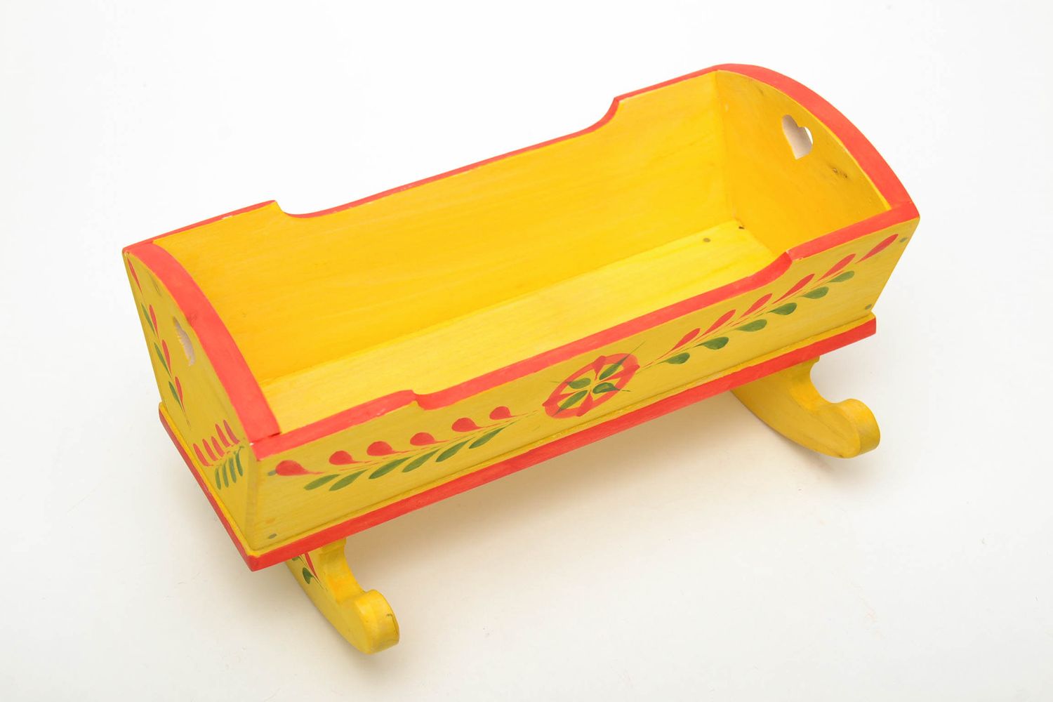 Wooden toy with ethnic Ukrainian painting Cradle photo 4