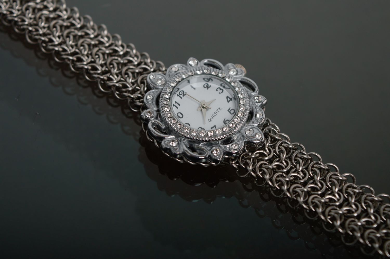 Montre bracelet chaîne en acier inox pour femme photo 4