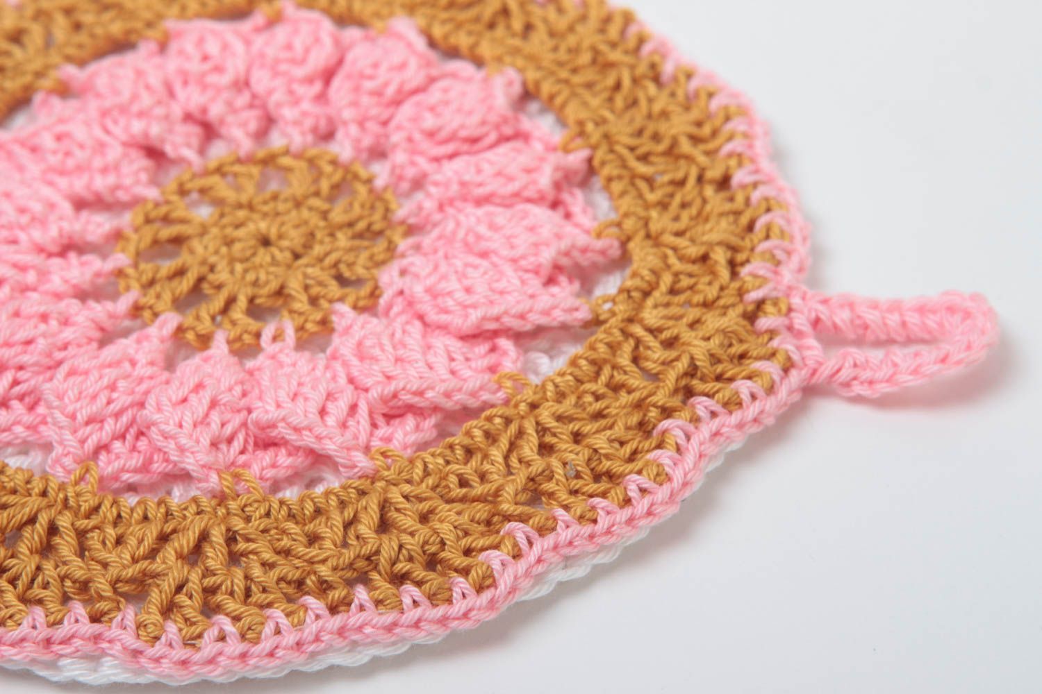 Manique au crochet faite main Textile de cuisine tricot ronde Accessoire cuisine photo 3