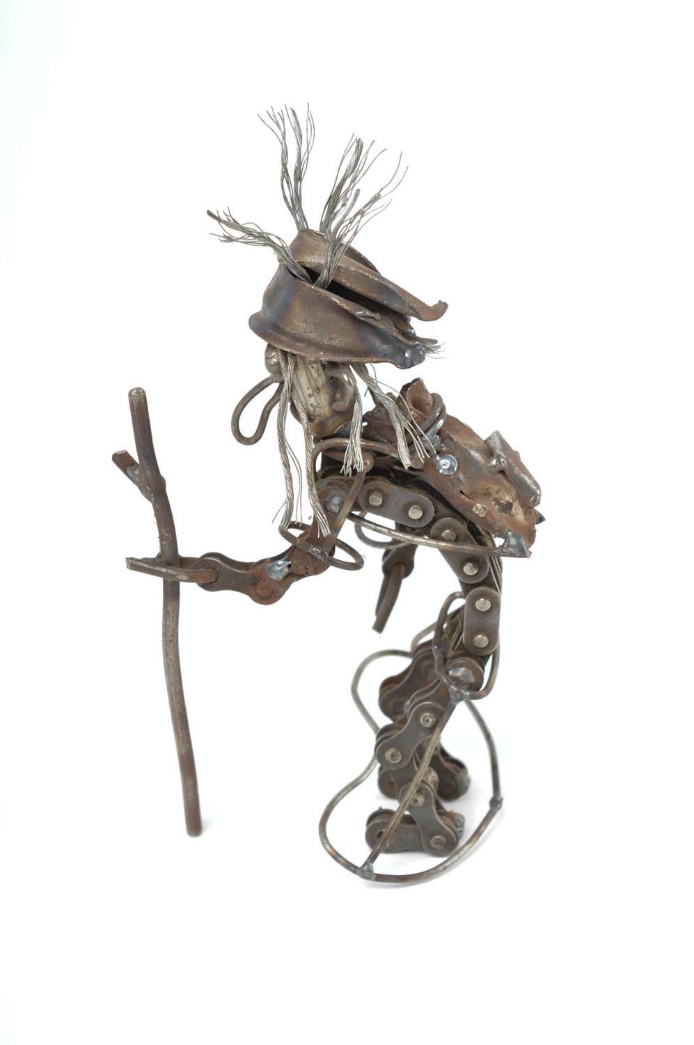 Figurine en métal faite main Statuette design Baba Yaga Décoration d'intérieur photo 4