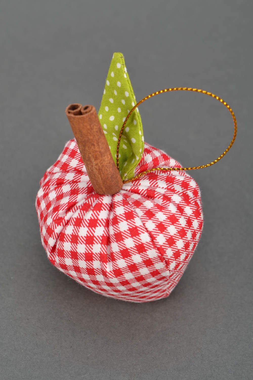 Pendente di stoffa fatto a mano mela in cotone d'arredo decorazioni di casa
 foto 4