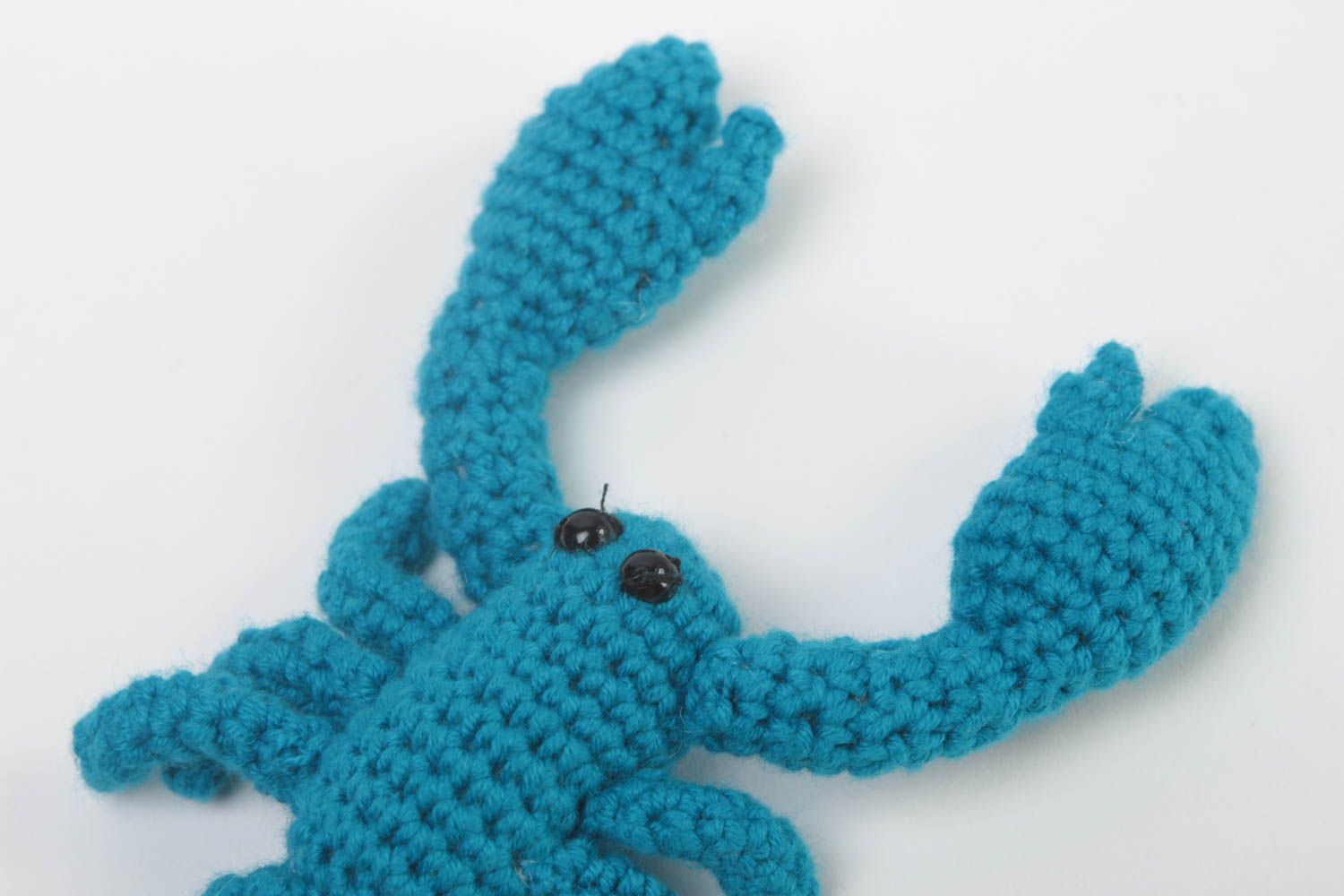 Juguete artesanal tejido azul peluche para niños regalo original Escorpión foto 3