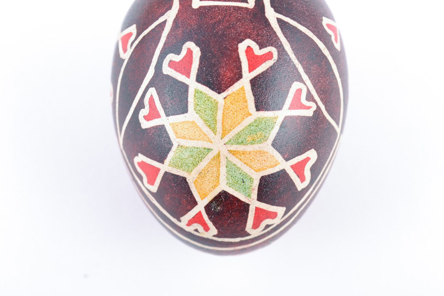 Oeuf de Pâques peint fait main motif en couleurs acryliques décoration de maison photo 3