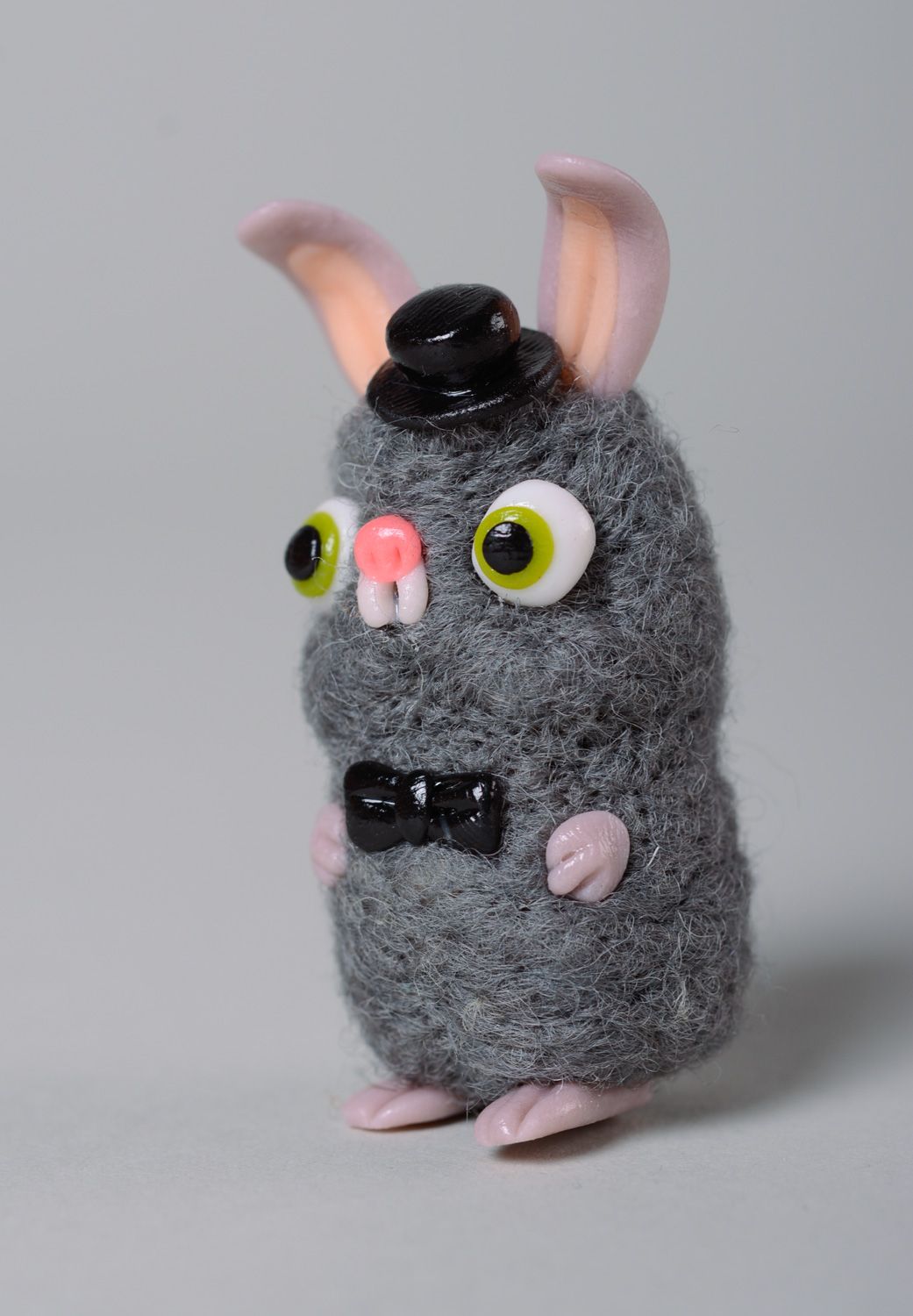 Miniature handmade wool felted toy Rabbit photo 2
