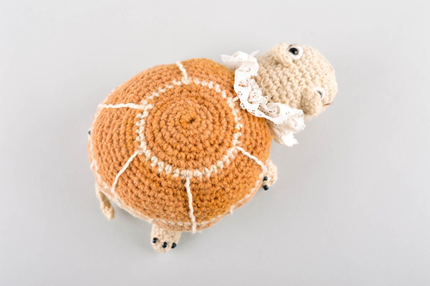 Handmade unusual turtle toy beautiful knitted toy designer textile toy photo 4