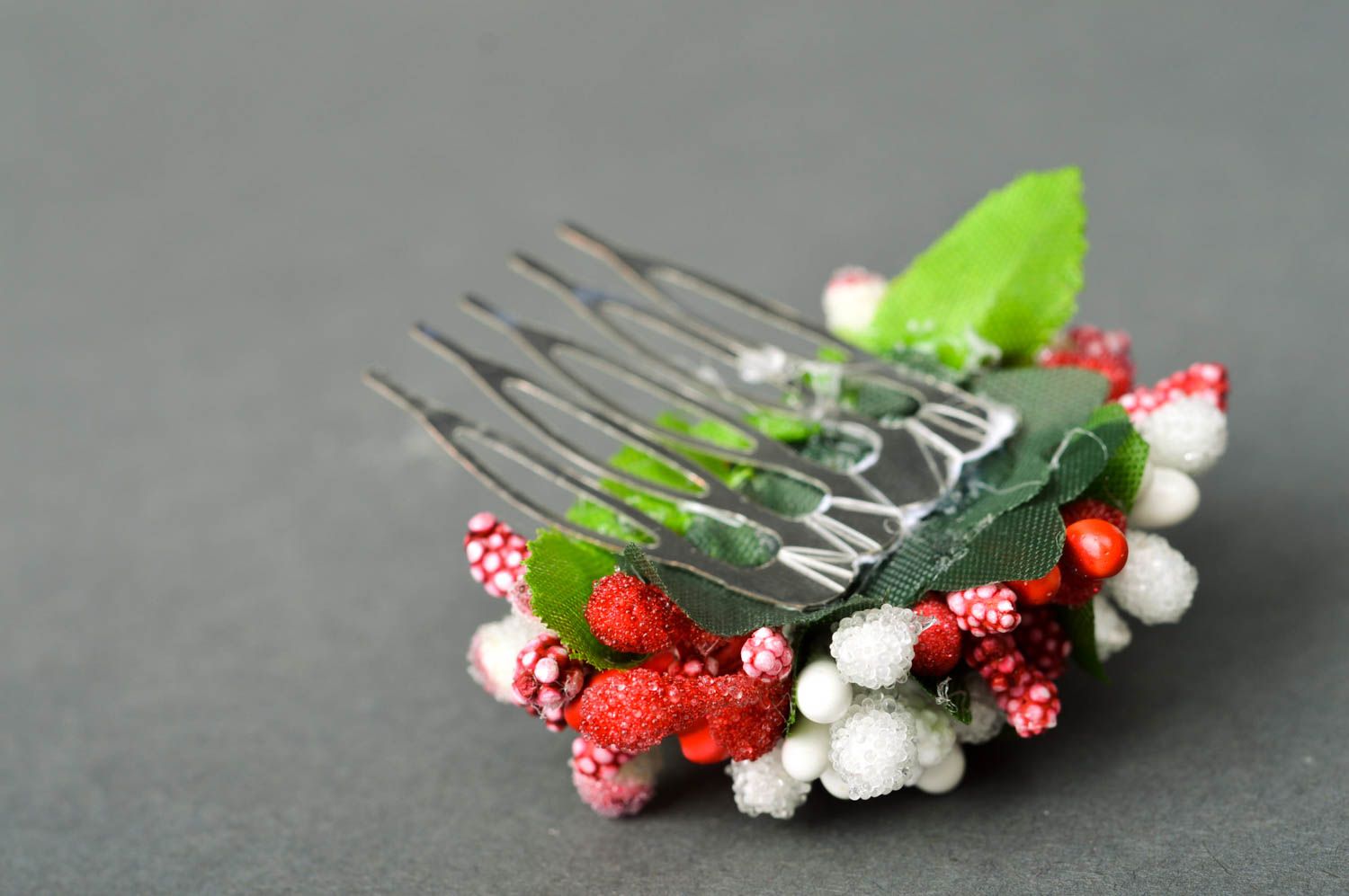 Handmade hair accessories for kids floral hair comb decorative hair comb photo 5