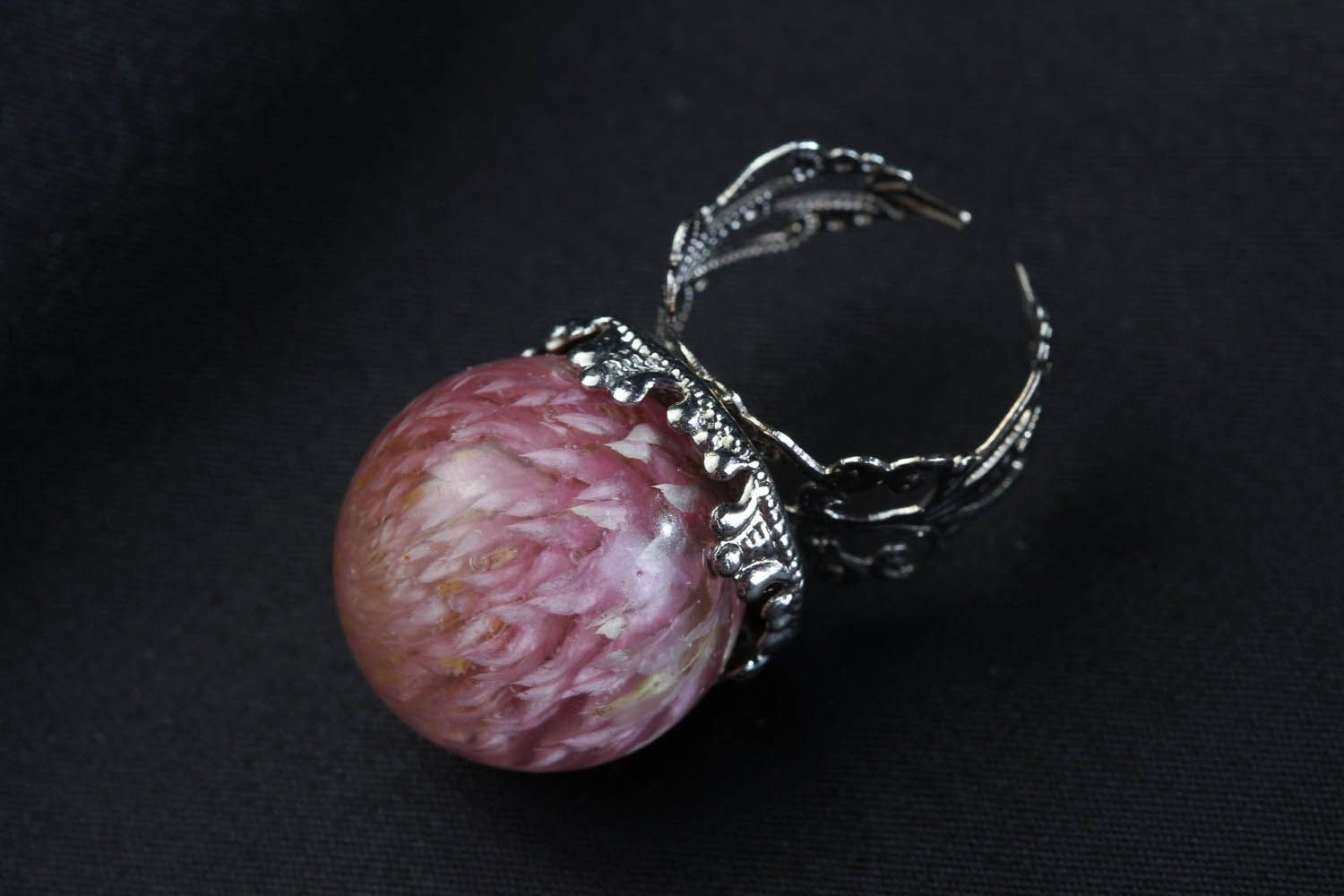 Ring with natural flower photo 2