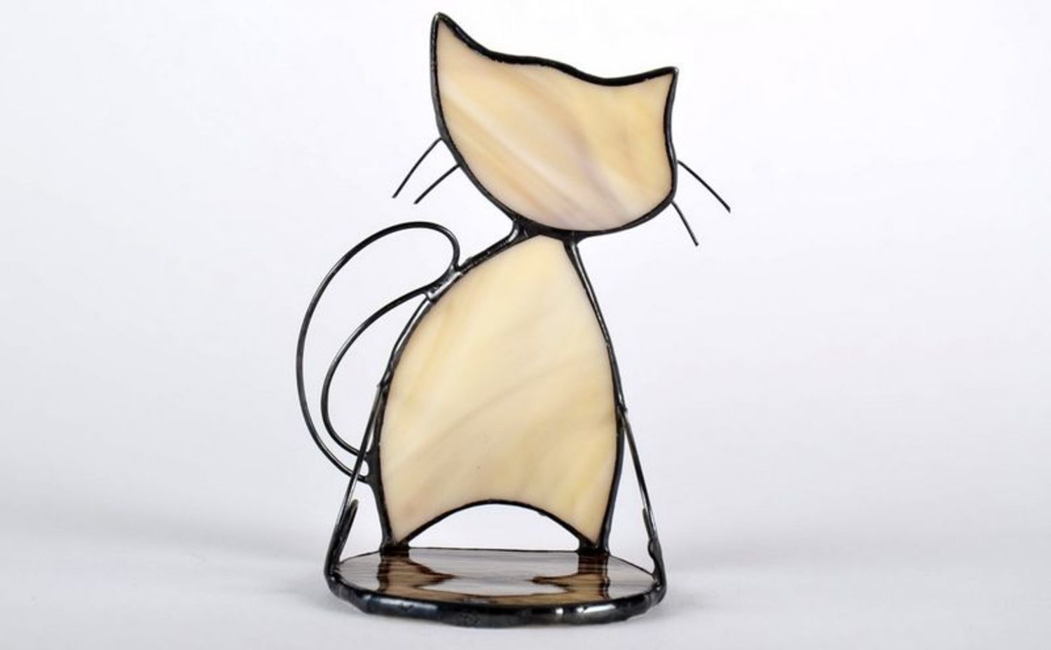Stained glass candlestick Kitten photo 3