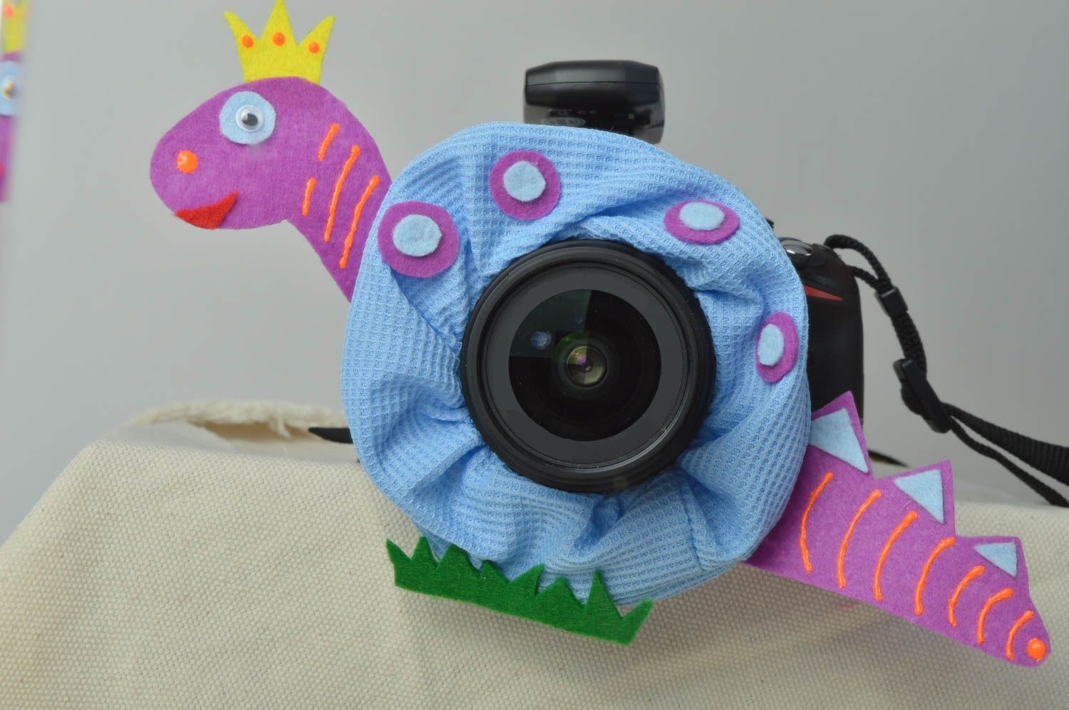 Handmade toy for camera lens unusual present textile camera lens decor photo 1