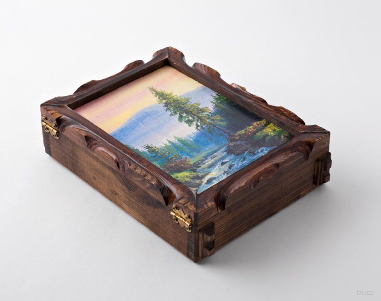 Wooden wall key holder with painting photo 3