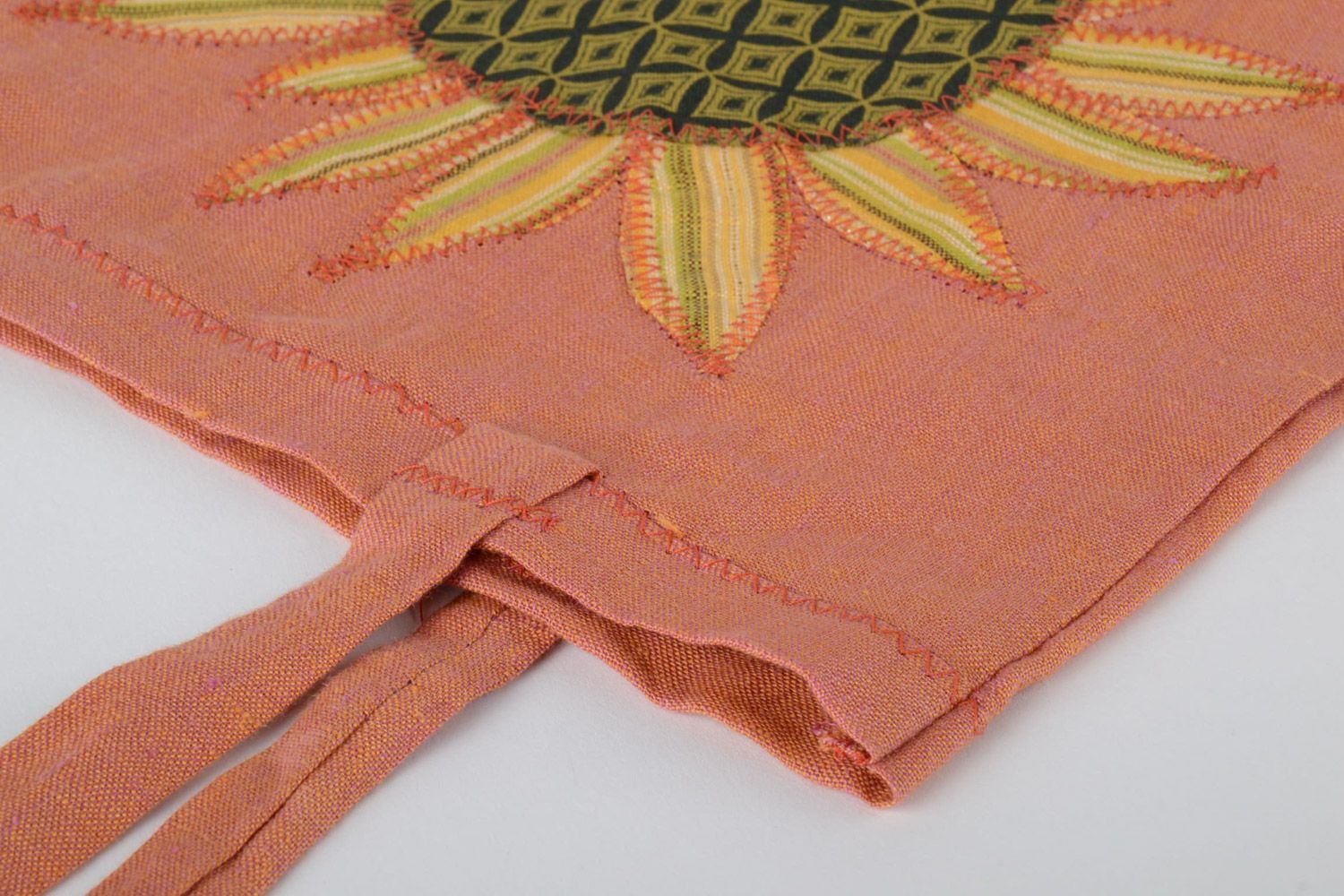 Damen Tasche aus Textil mit Applikation Sonnenblume handmade Öko  foto 3