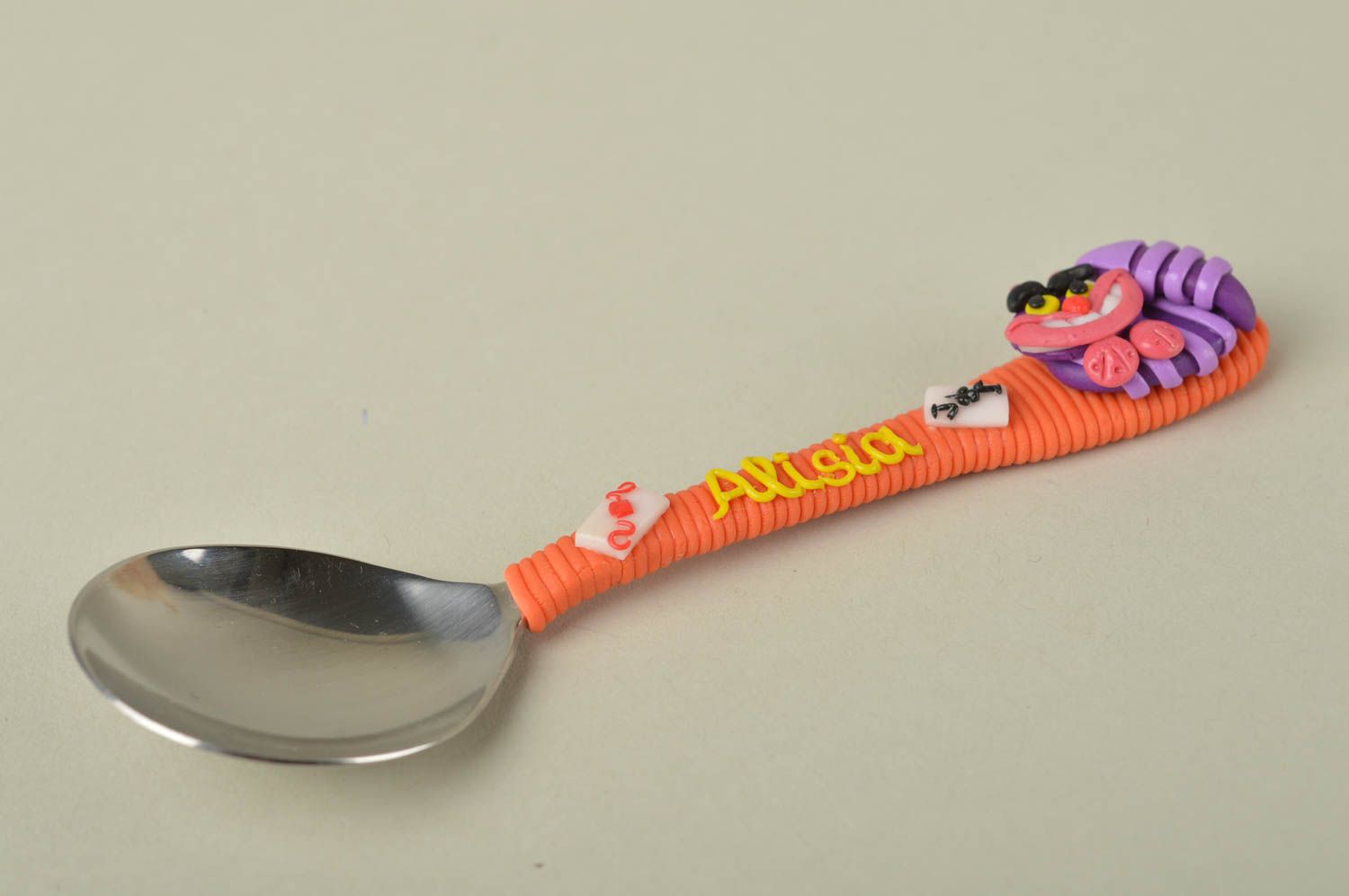 Handmade tableware teaspoon with plastic handle decorative spoon steel spoon photo 2