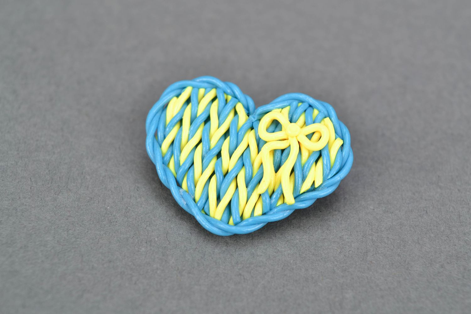 Handmade polymer clay brooch Heart photo 3