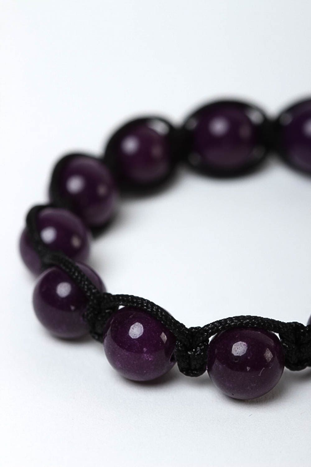 Bracelet violet Bijou fait main tressé perles charoïte cordon Cadeau femme photo 3