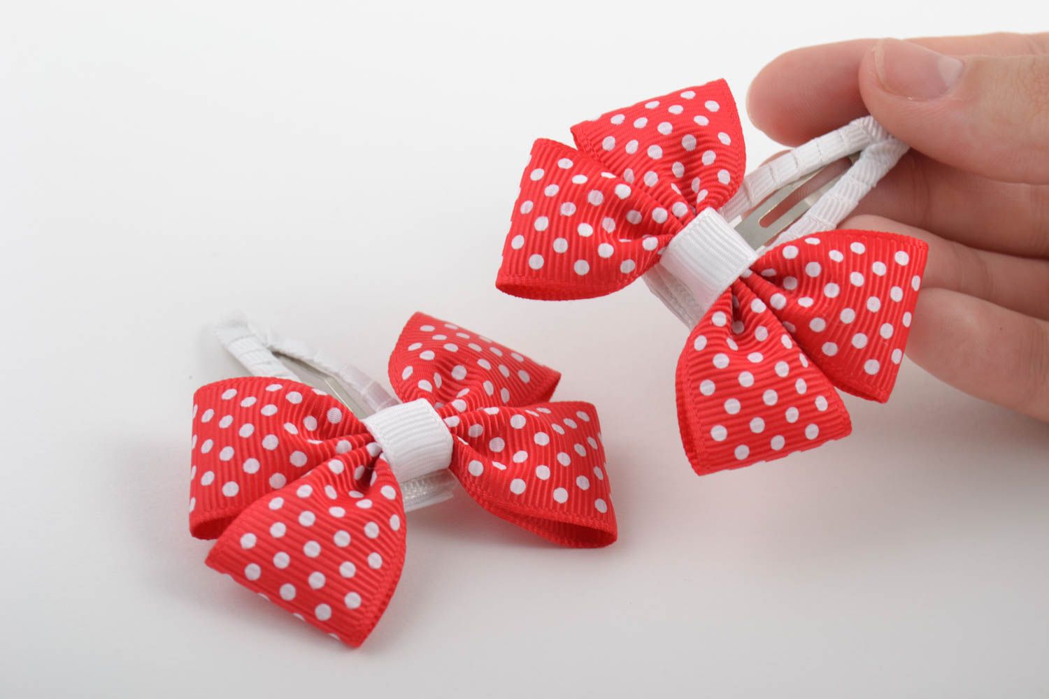 Set of 2 hair clips handmade hair accessories hair bows gifts for girls photo 5