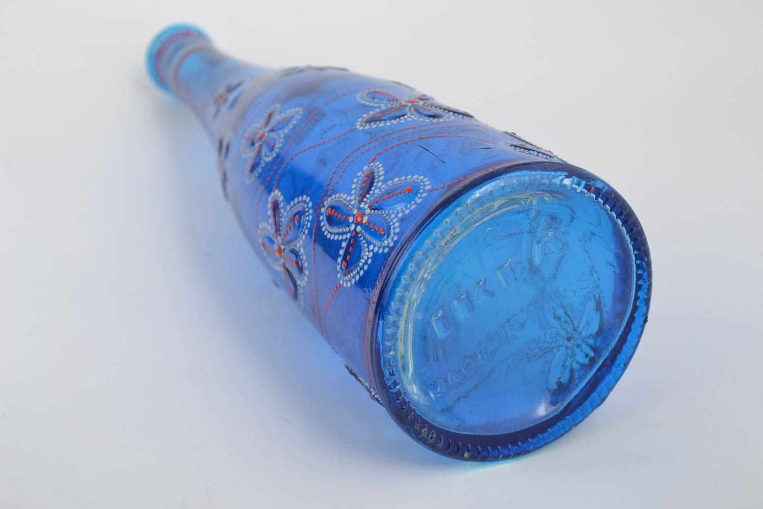 Стеклянная бутылка ручной работы бутылка для воды расписная бутылка 1 л фото 5