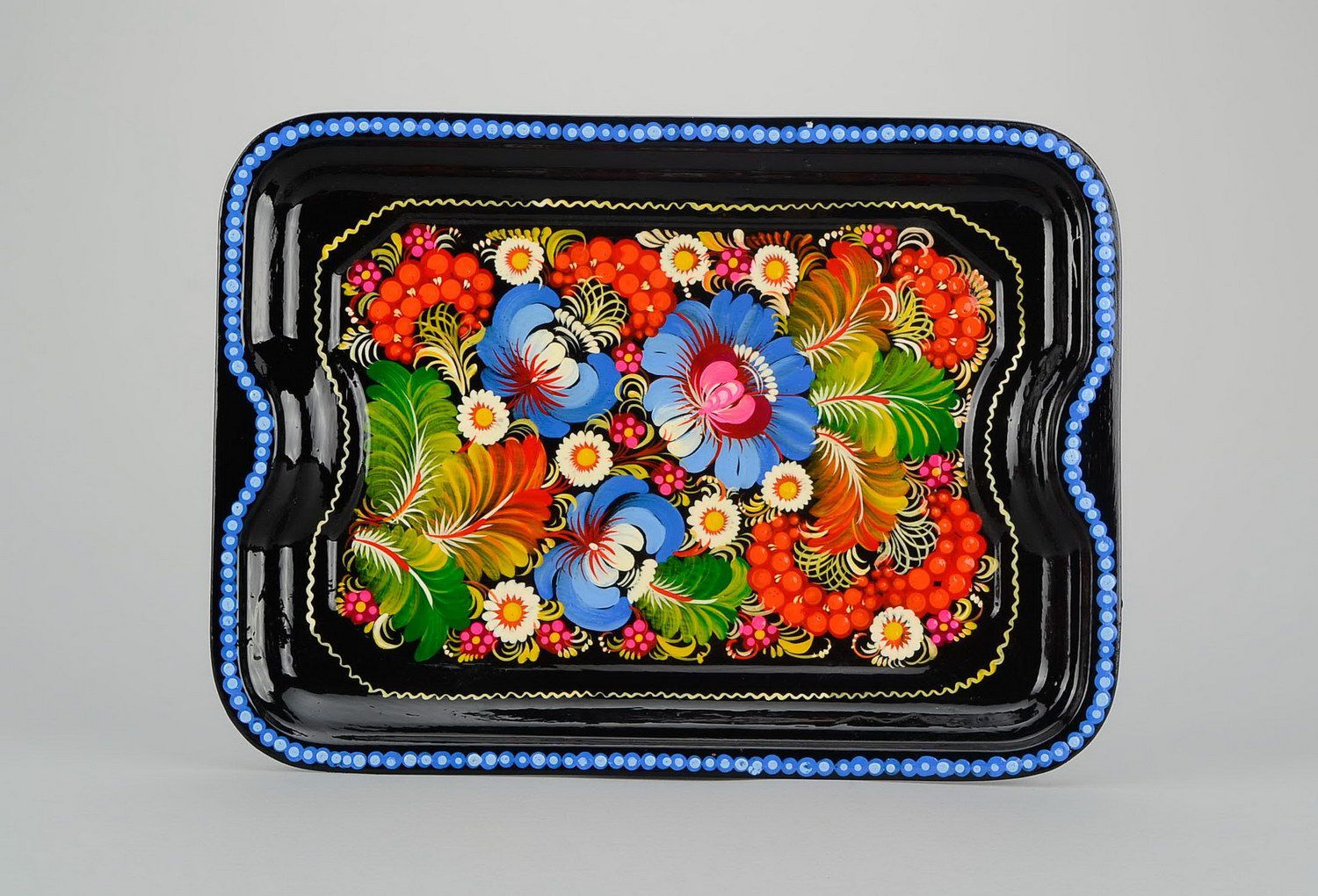 Painted tray made of food steel photo 3