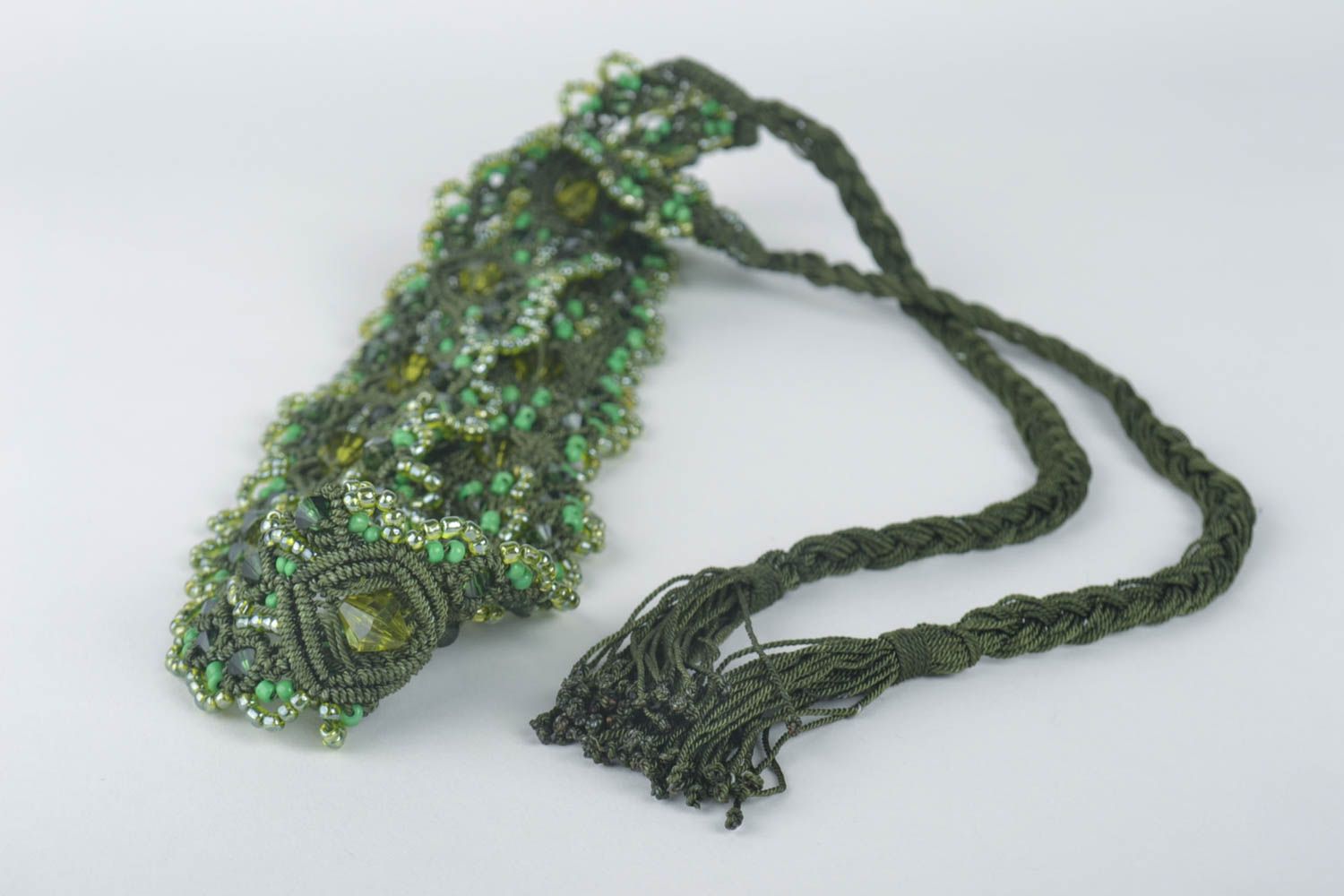 Handmade geflochtener Gürtel grün Accessoires für Frauen Damen Gürtel  foto 2
