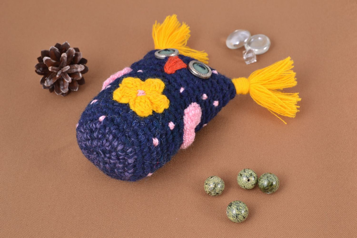 Handmade soft crochet toy owl photo 1
